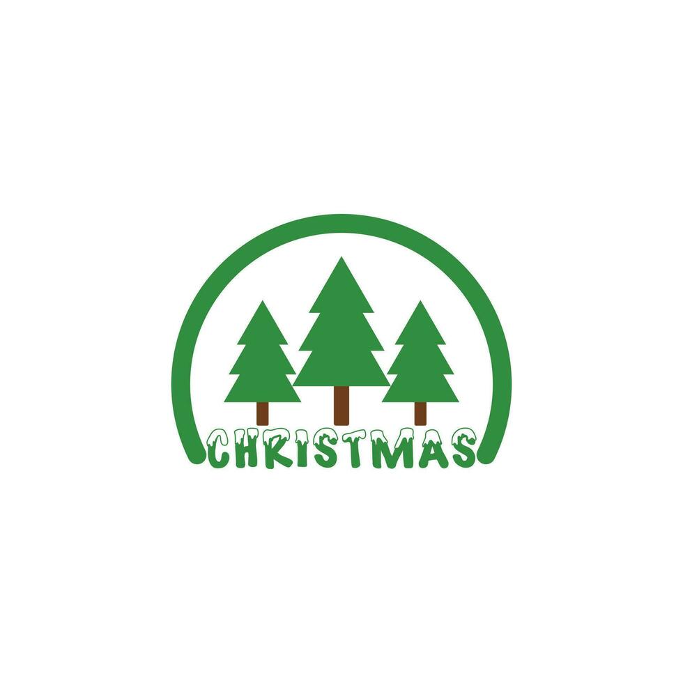 Baum Weihnachten Logo Design Farbe vektor