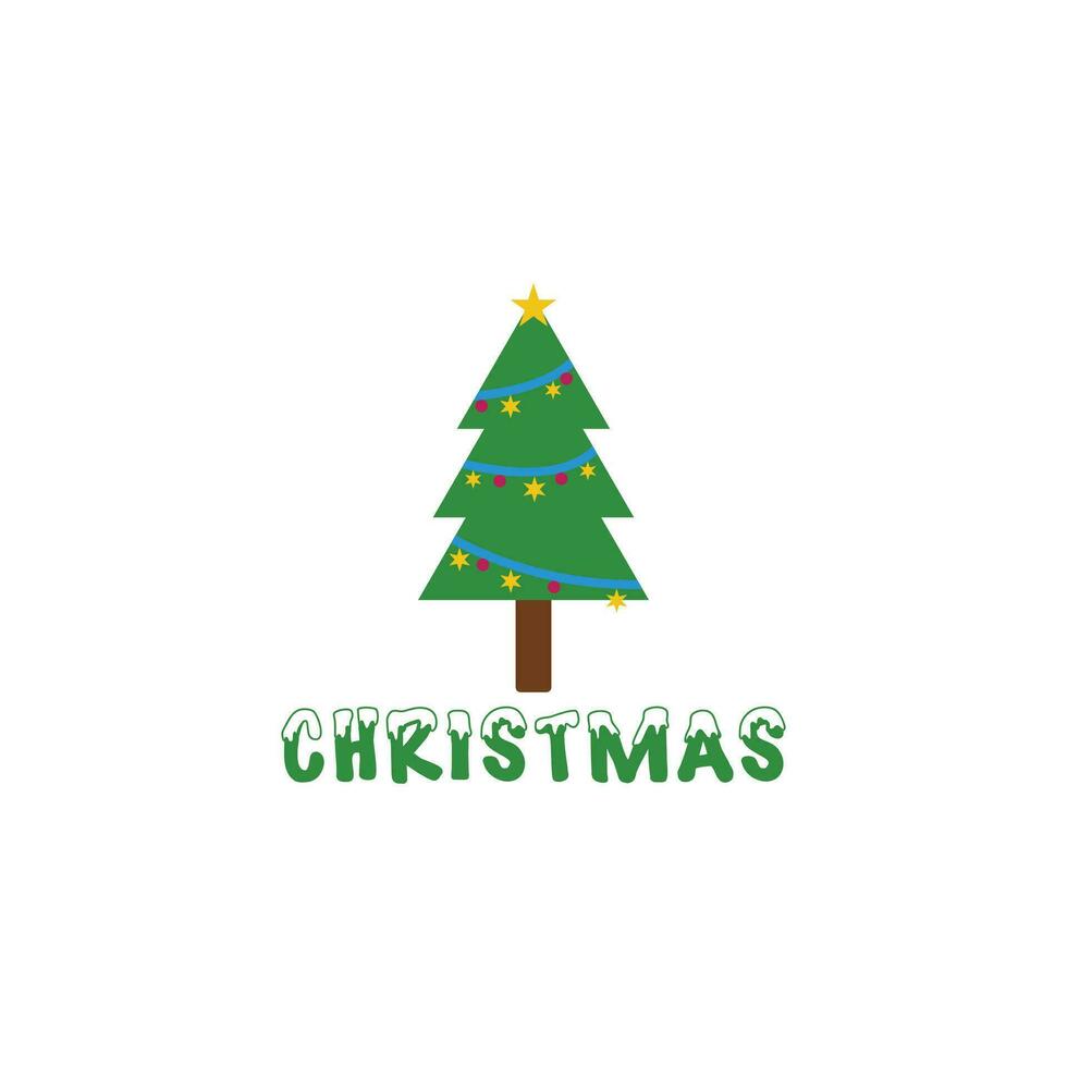 Baum Weihnachten Logo Design Farbe vektor