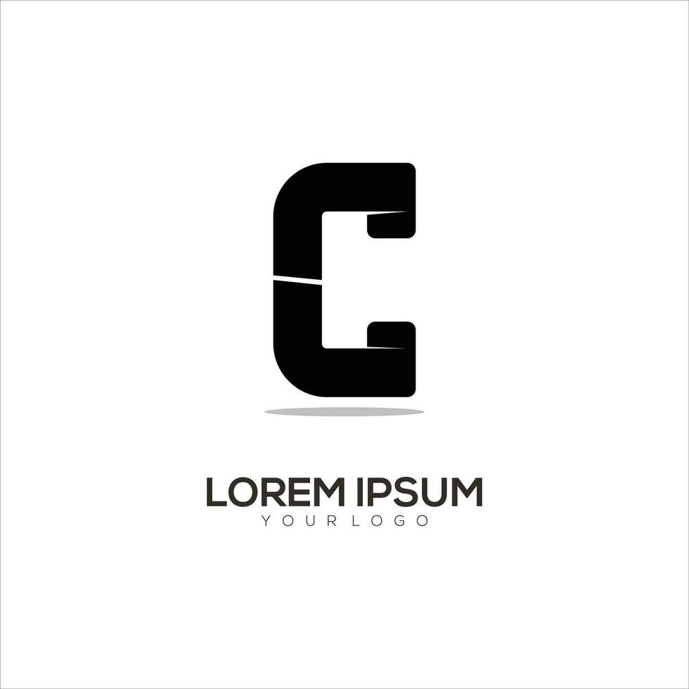 brev c silhuett logotyp vektor