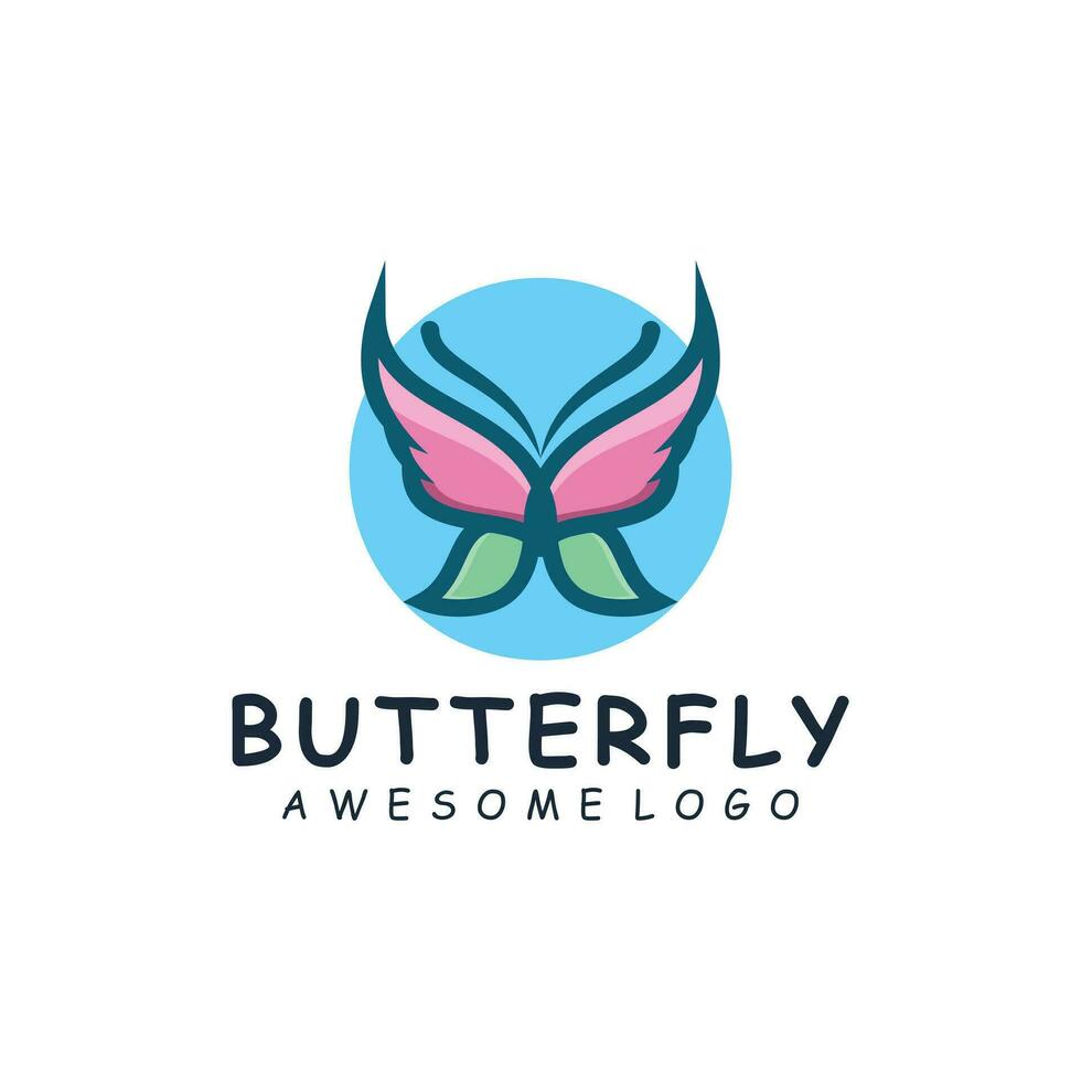 Schmetterling Logo Illustration Farbe Vektor