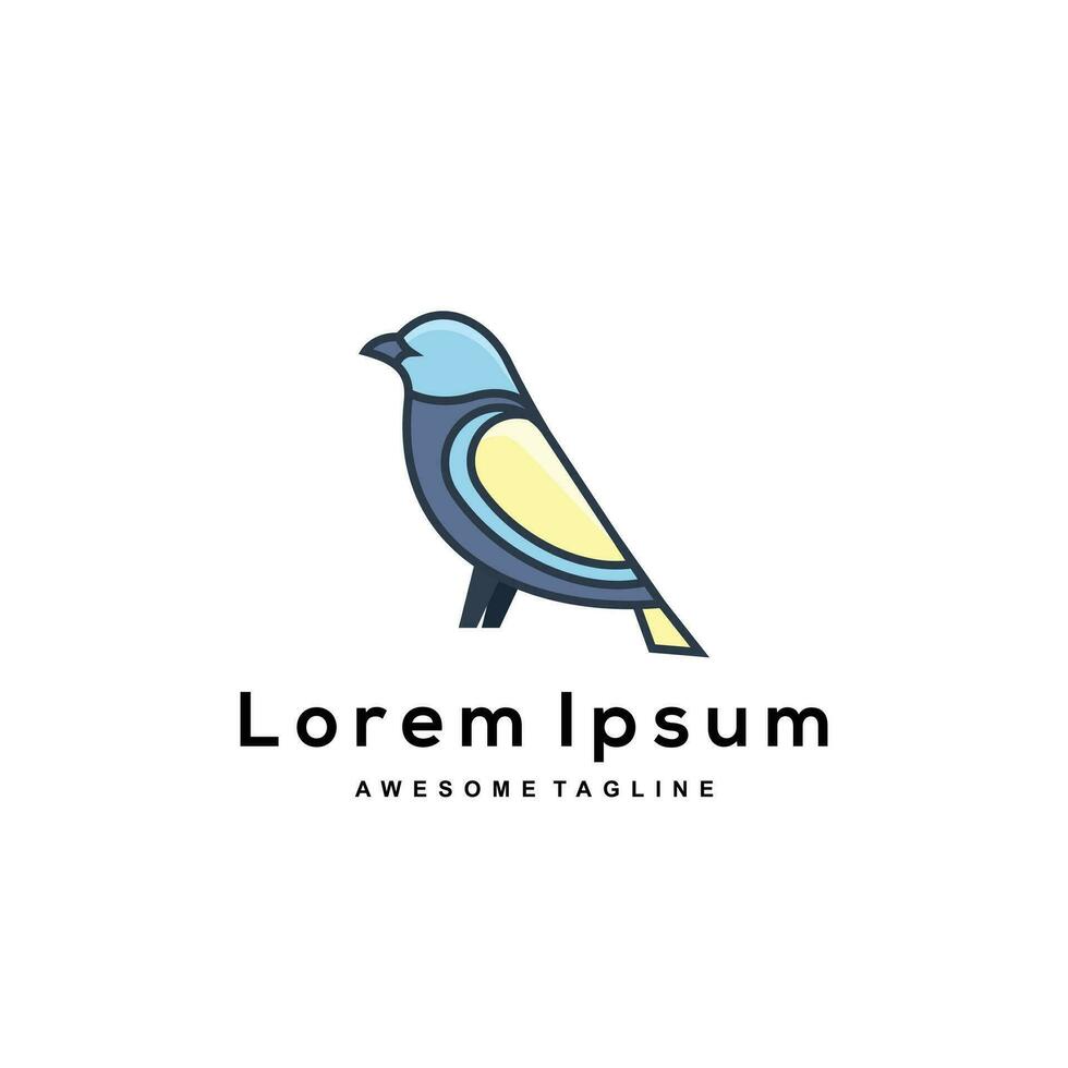 Linie Vogel Logo Design Farbe vektor