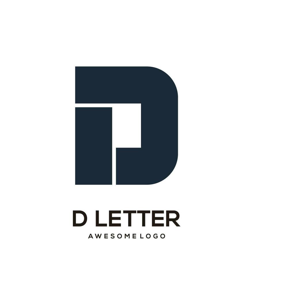 Brief d Logo Design Vorlage modern vektor