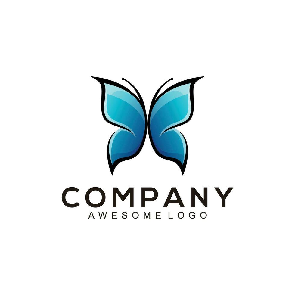 Logo Illustration Schmetterling Gradient Stil vektor