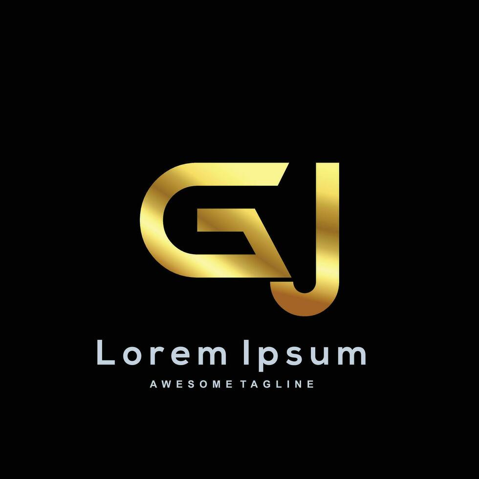 Luxus Brief G und j mit Gold Farbe Logo Vorlage vektor