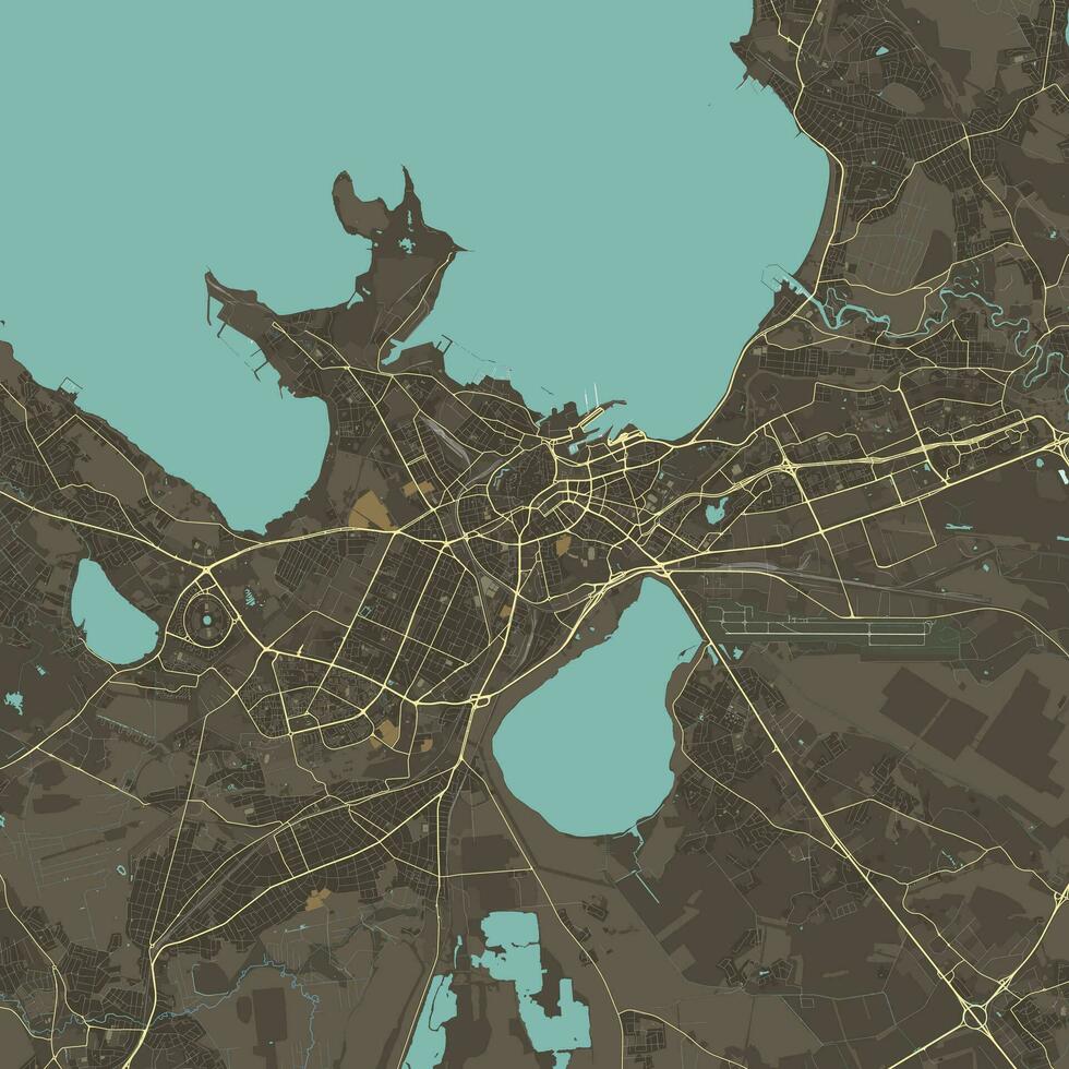 vektor Karta av Tallinn, estland