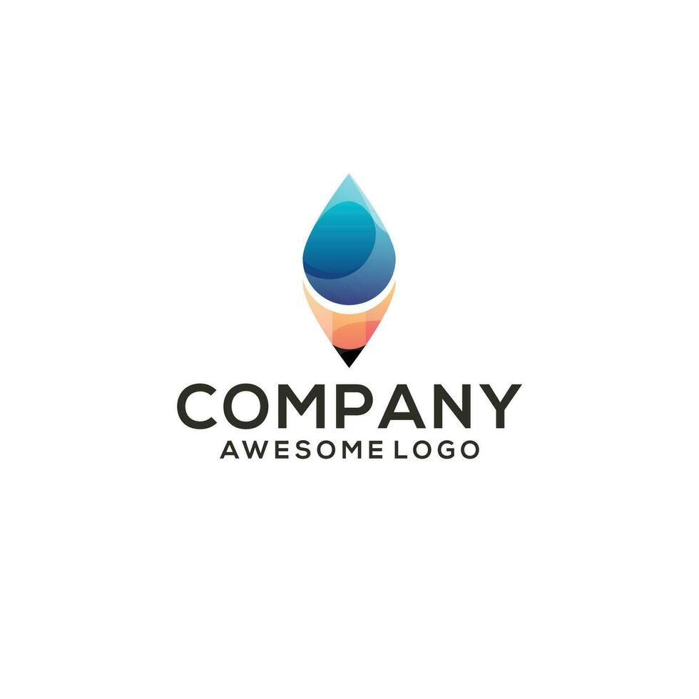 penna vatten logotyp färgrik illustration vektor