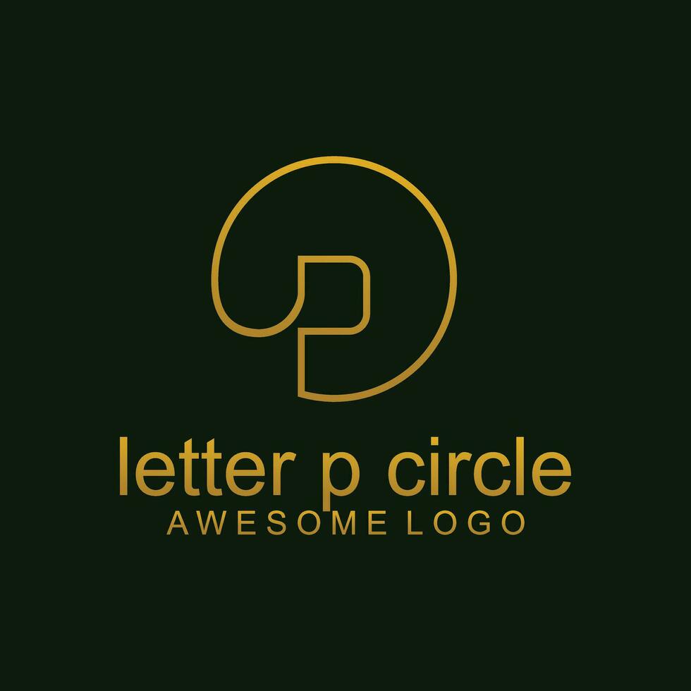 brev p cirkel lyx logotyp mall Färg vektor