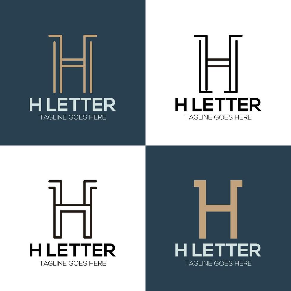 initialer h logotyp mall med en gyllene stil Färg för de företag vektor