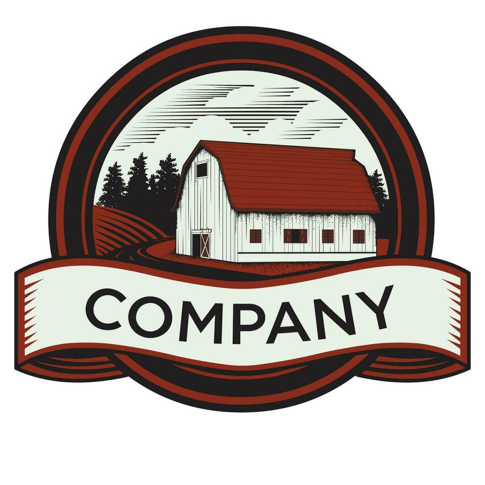 Bauernhof Jahrgang Logo vektor