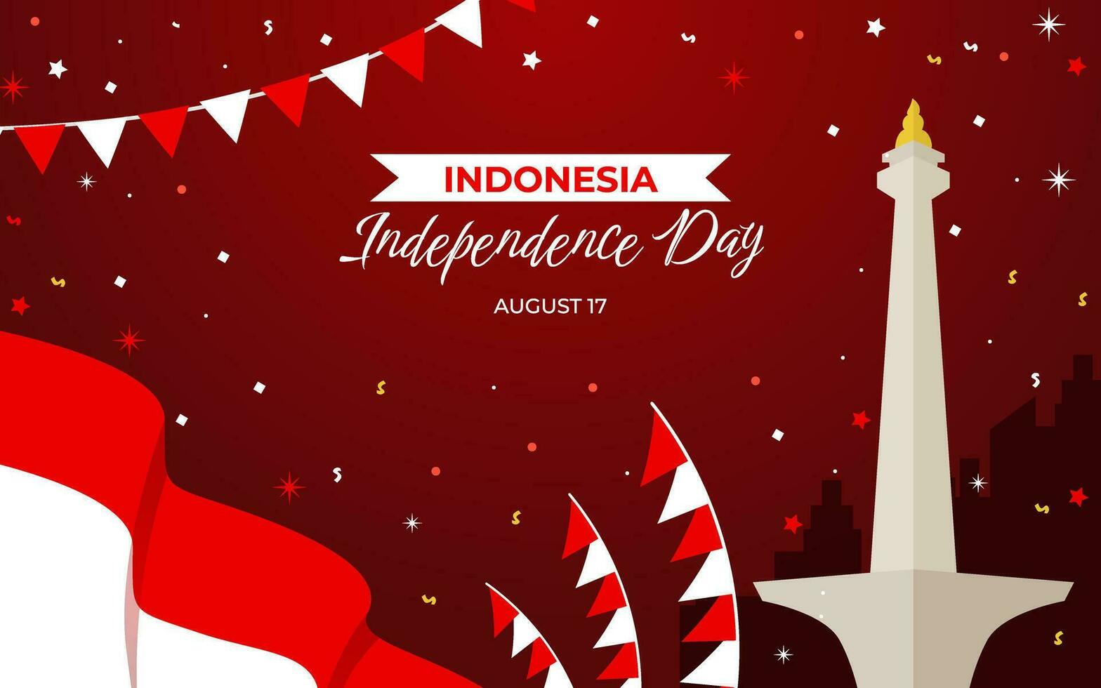 Indonesiens självständighetsdag bakgrund vektor