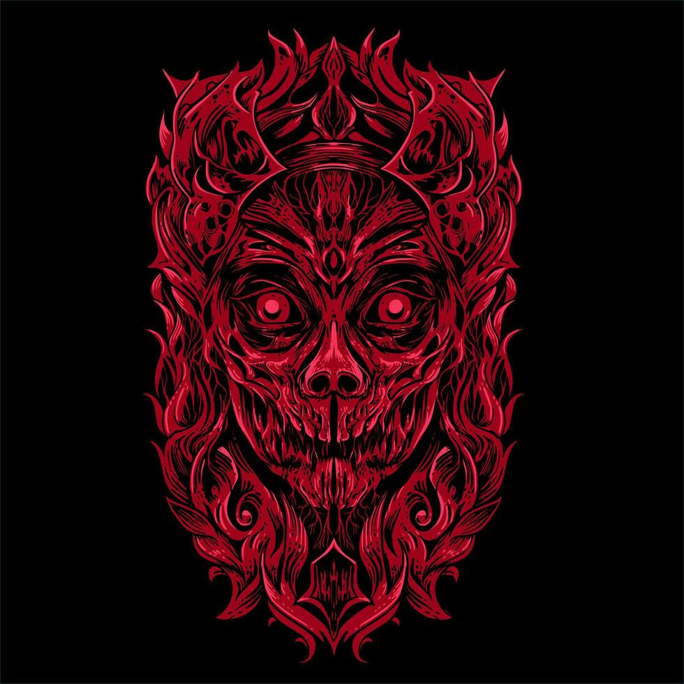 vektor illustration av röd demon
