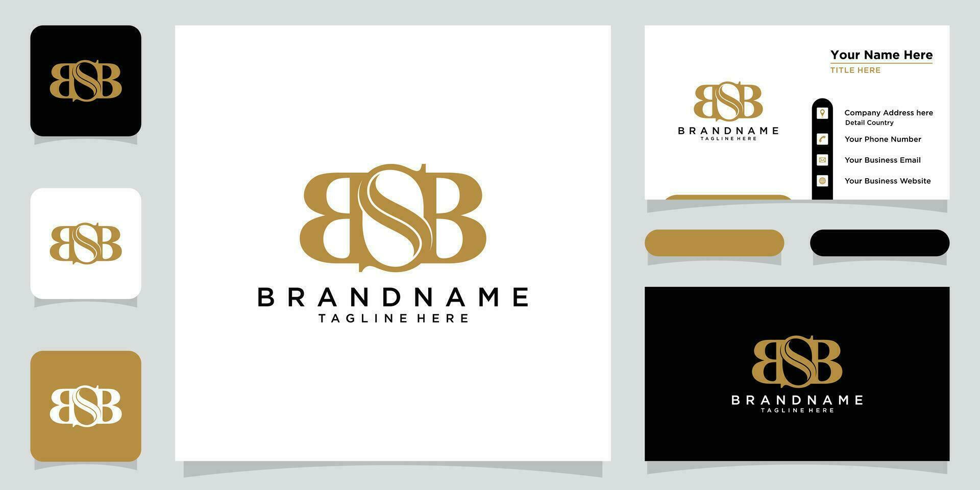 alfabet brev initialer monogram logotyp bsb, bs, sb med företag kort design premie vektor