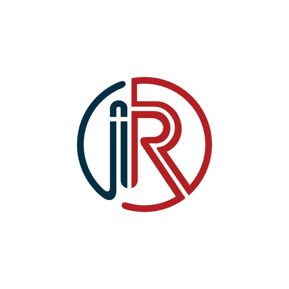 Initiale Brief Logo ir, ri, Kreis gerundet Kleinbuchstaben Logo vektor