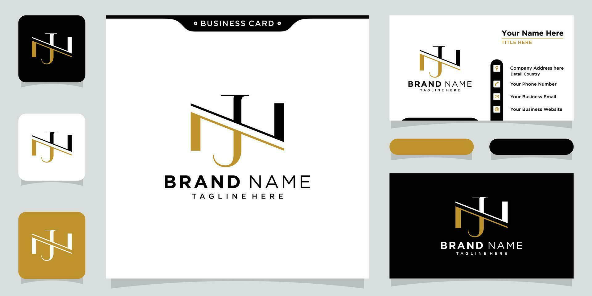 Initiale Brief NJ Logo Design Vorlage vektor