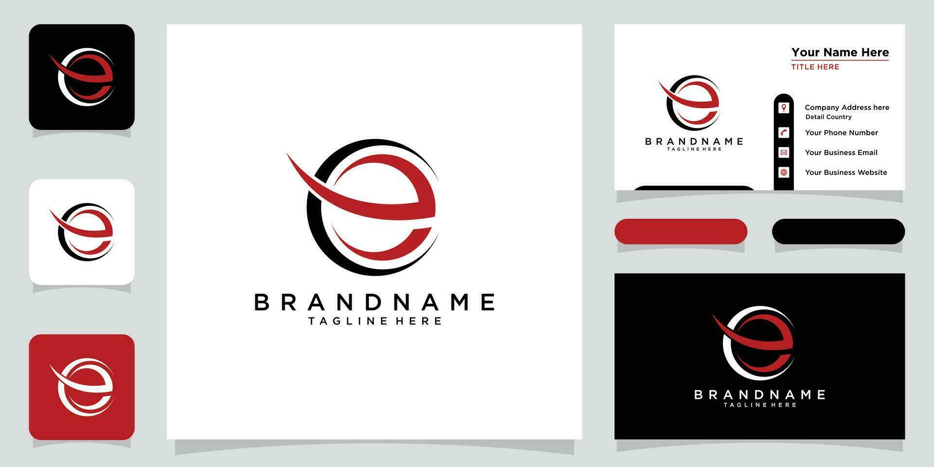 Initiale Brief Logo Vorlage e mit Geschäft Karte Design Prämie Vektor