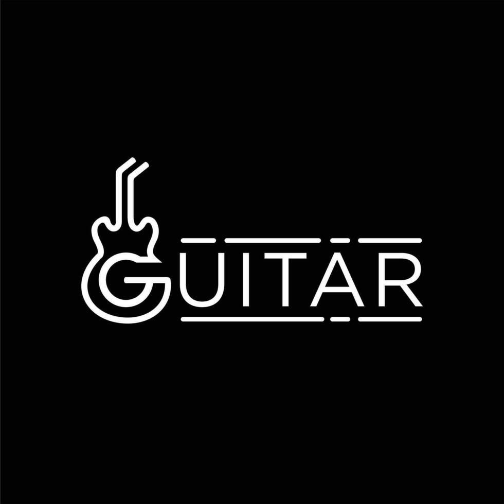 Gitarre Symbol auf schwarz Hintergrund. Vektor Illustration
