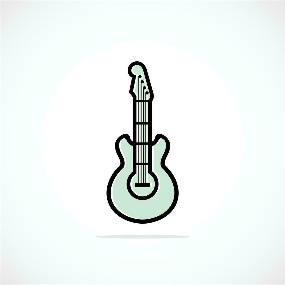 Gitarre Symbol auf schwarz Hintergrund. Vektor Illustration.