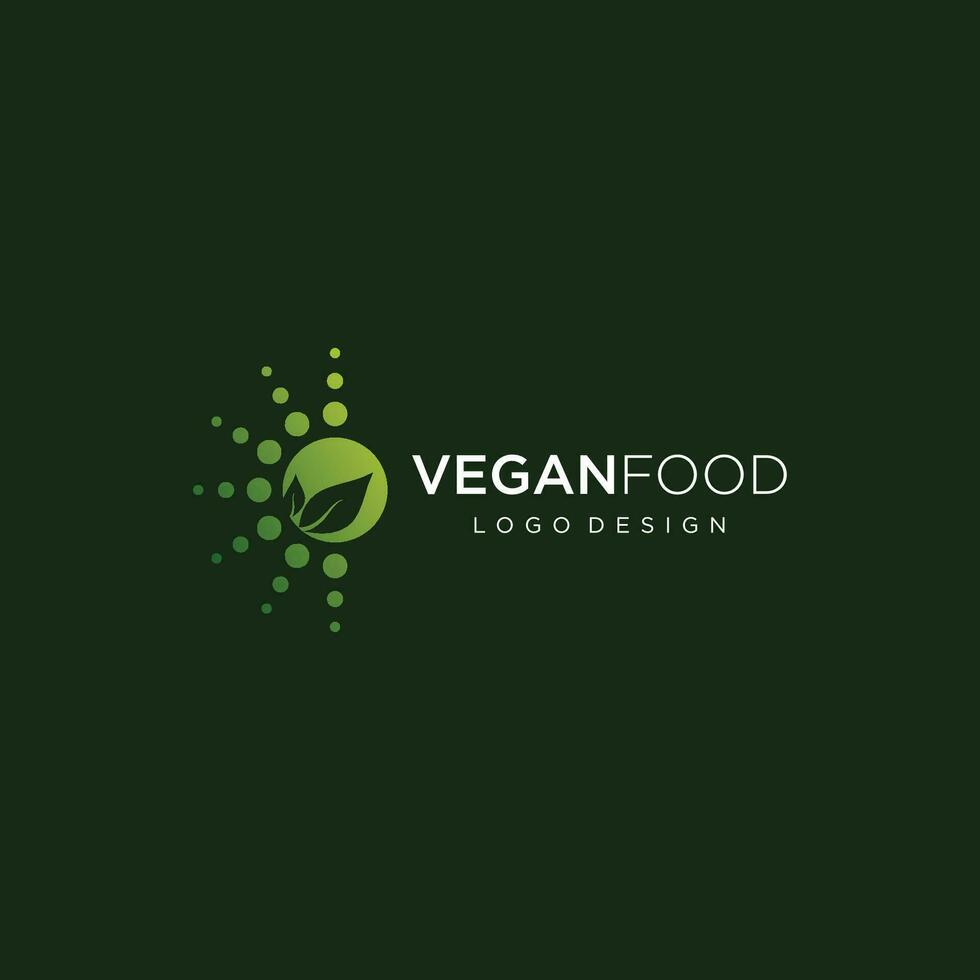 vegan Essen Restaurant Logo Vektor Vorlage Kunst