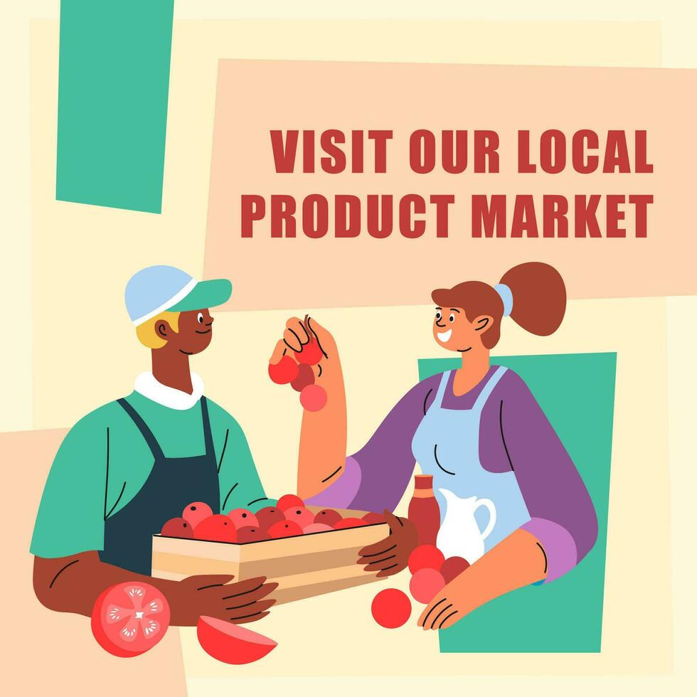 Besuch unser lokal Geschäft, Produkt Markt Promo Banner vektor