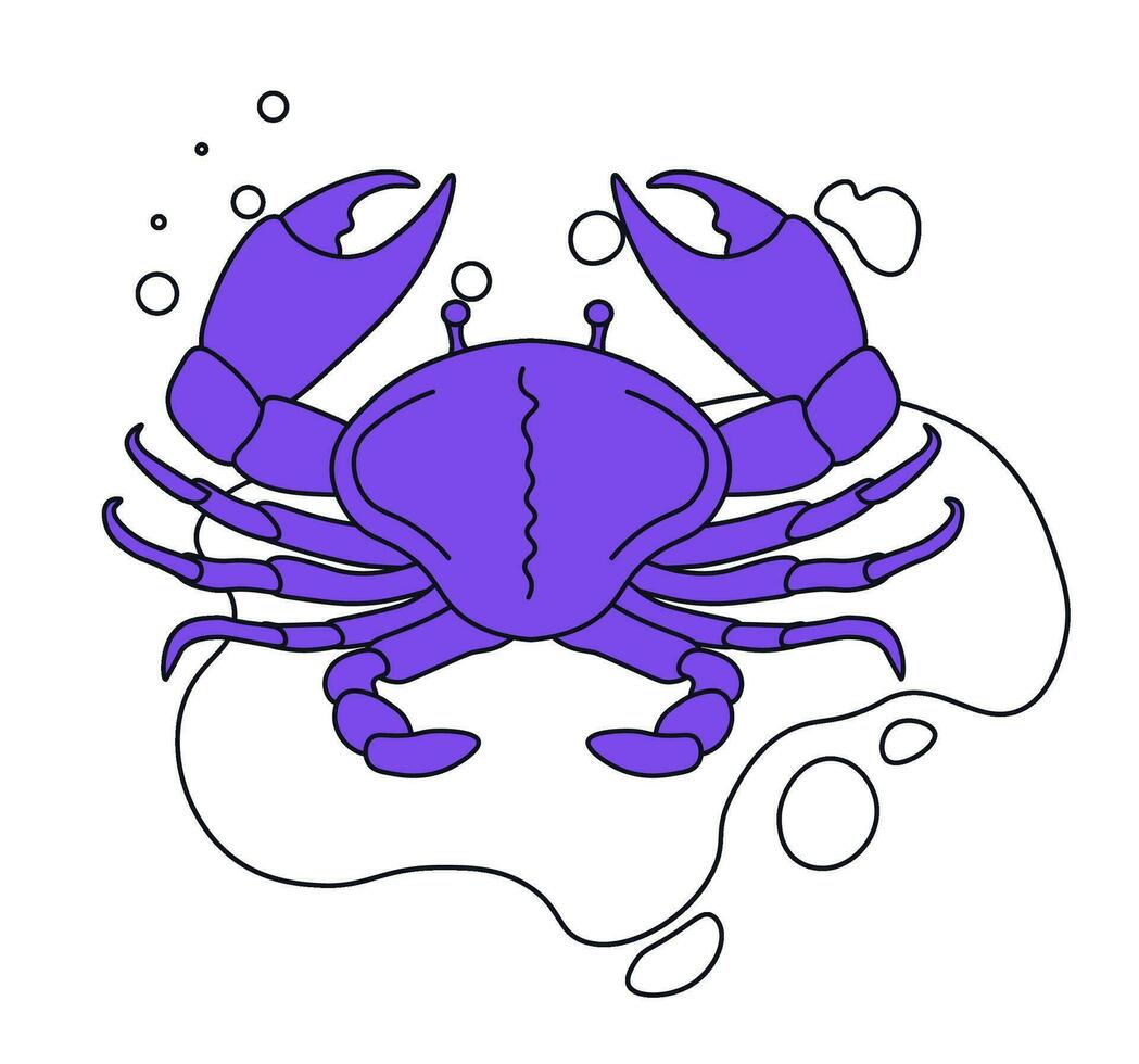 zodiaken tecken, astro symbol av cancer krabba vektor