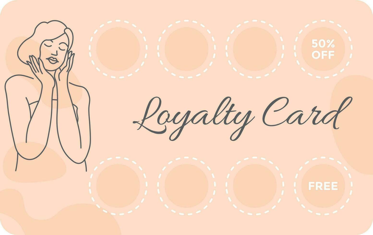 Loyalität Karte zum Hautpflege und Schönheit Salon Vektor
