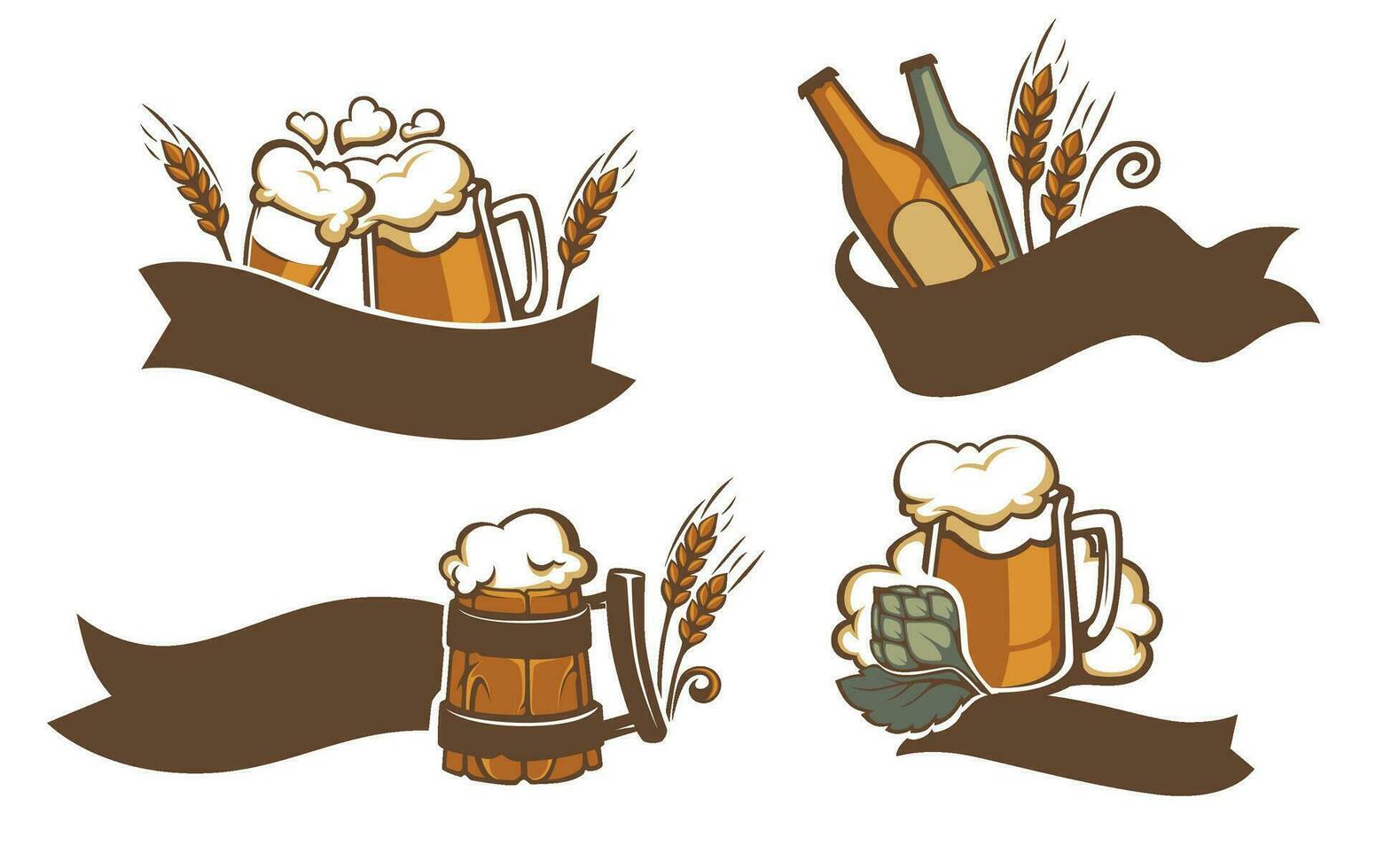 Bier alkoholisch trinken Beförderung mit Bänder Vektor