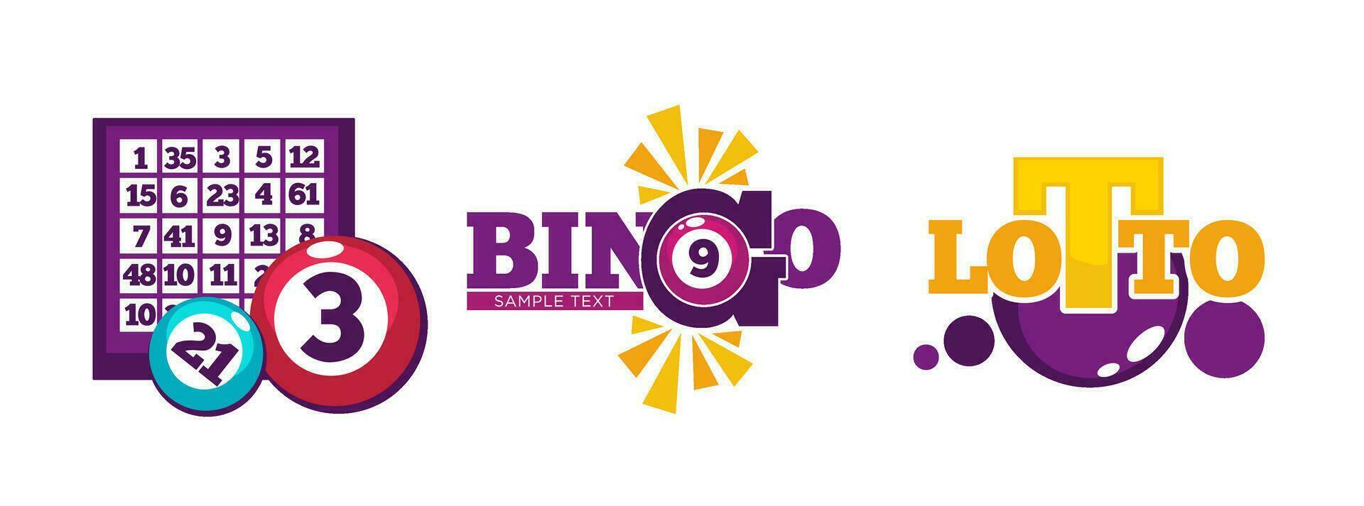 bingo och lotto, hasardspel och spelar spel vektor