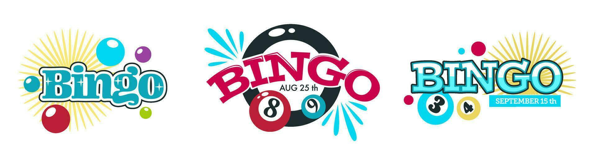 Bingo und Glücksspiel Spiele, Unterhaltung und Spaß vektor