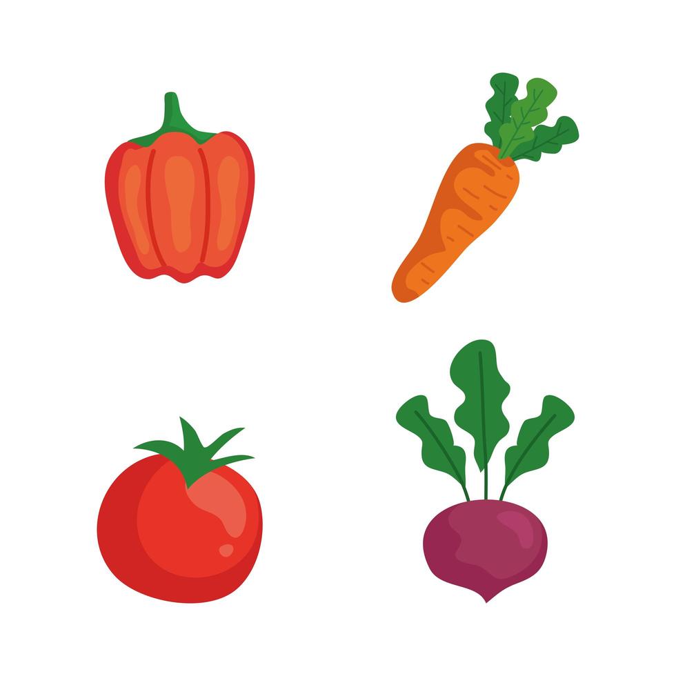 Satz gesundes frisches Gemüse und Obst vektor