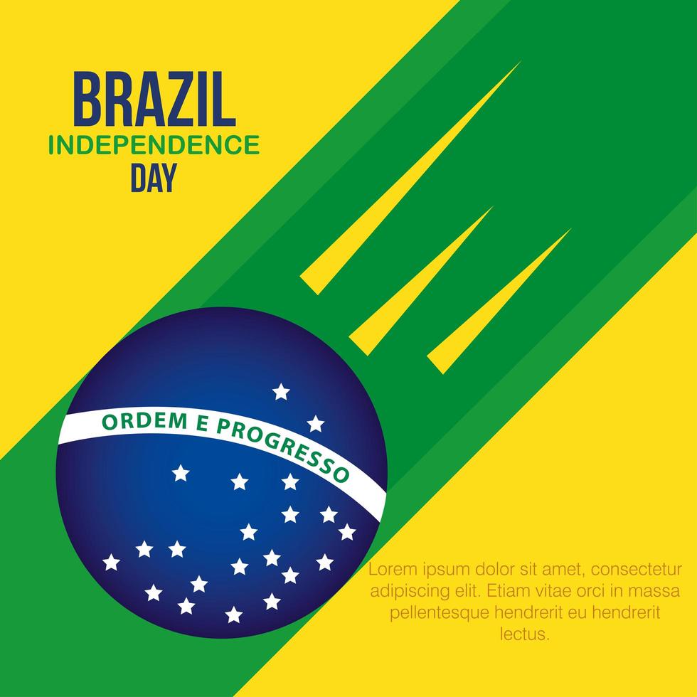 Banner der Unabhängigkeitsfeier Brasiliens, mit Symbolen Flagge Emblem Dekoration vektor