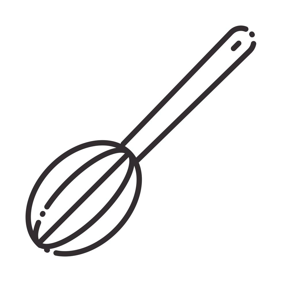 Küchenchef Handmixer Küchengerät Linienstil-Symbol vektor