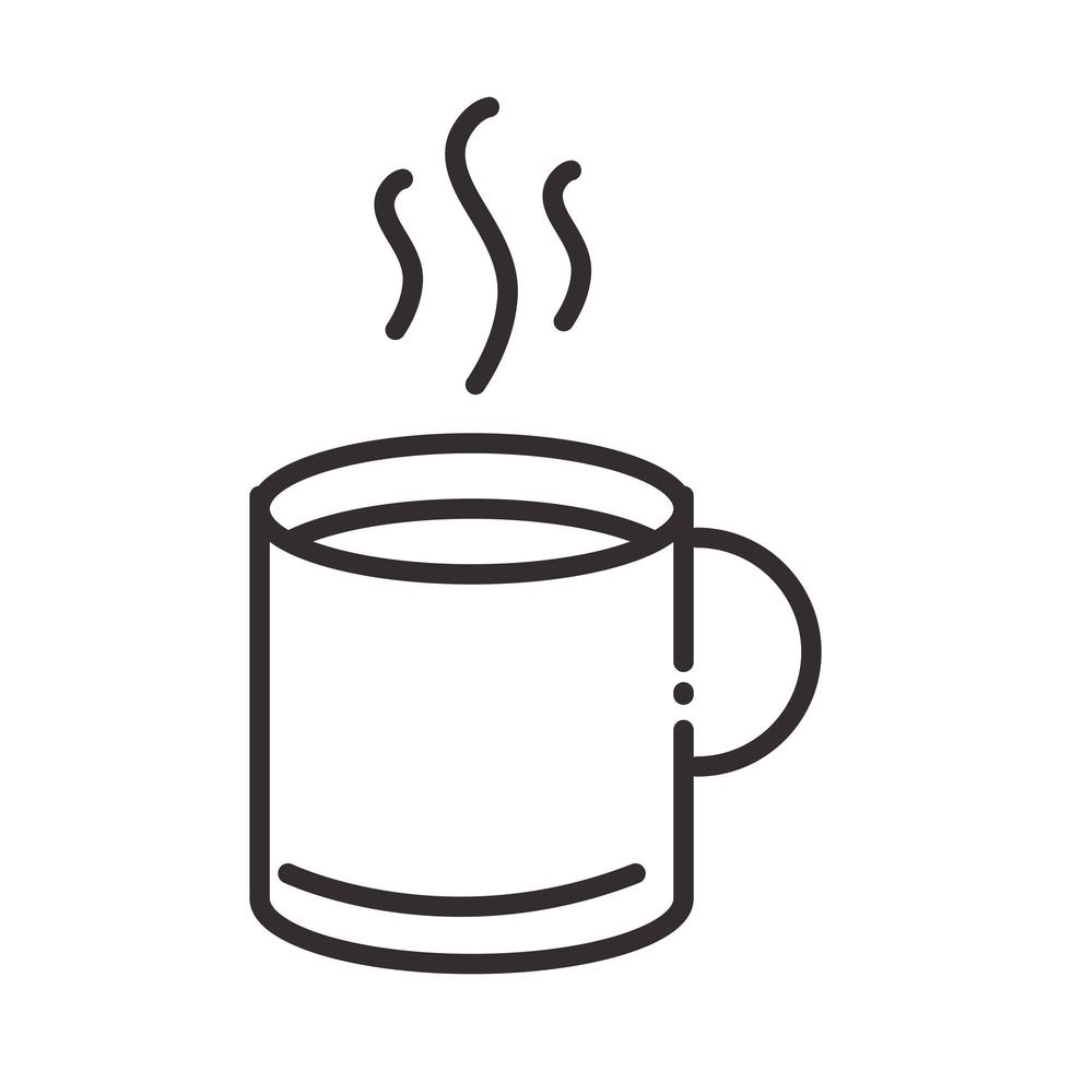 Koch heiße Kaffeetasse Küchenutensilien Linienstil-Symbol vektor