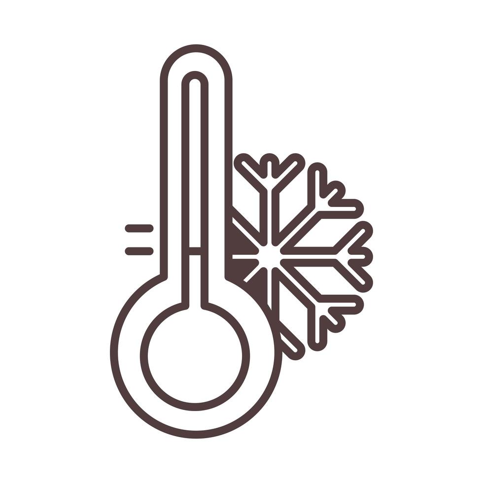 Wetter Winter Schneeflocke kalte Temperatur Symbol Leitung Stil line vektor