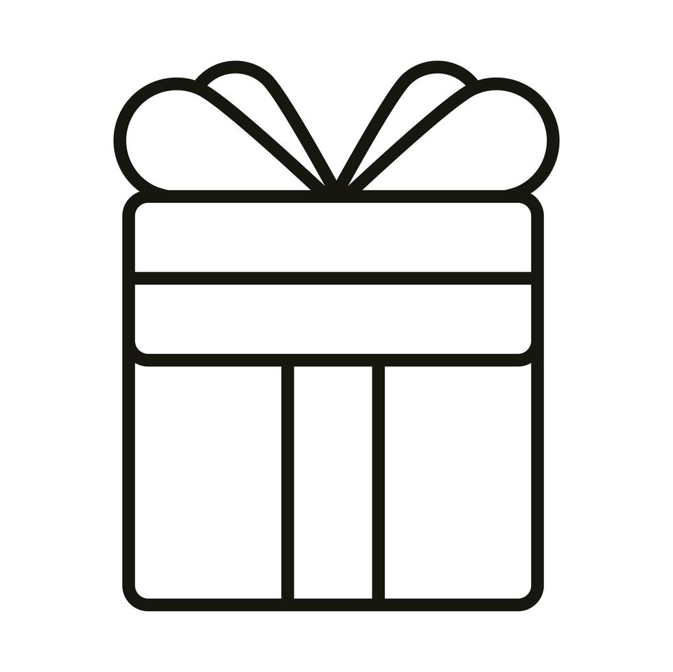 alles gute zum geburtstag quadratische geschenkbox mit bogenfeier party line icon vektor