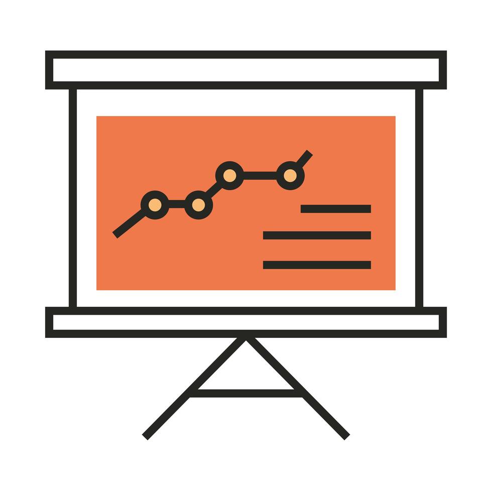 digital marknadsföring presentation statistik mållinje och fyllning vektor