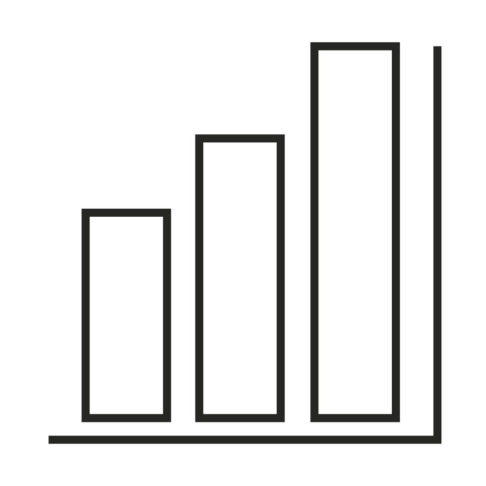 Symbol für digitale Marketingstrategie-Statistikdiagrammlinie vektor