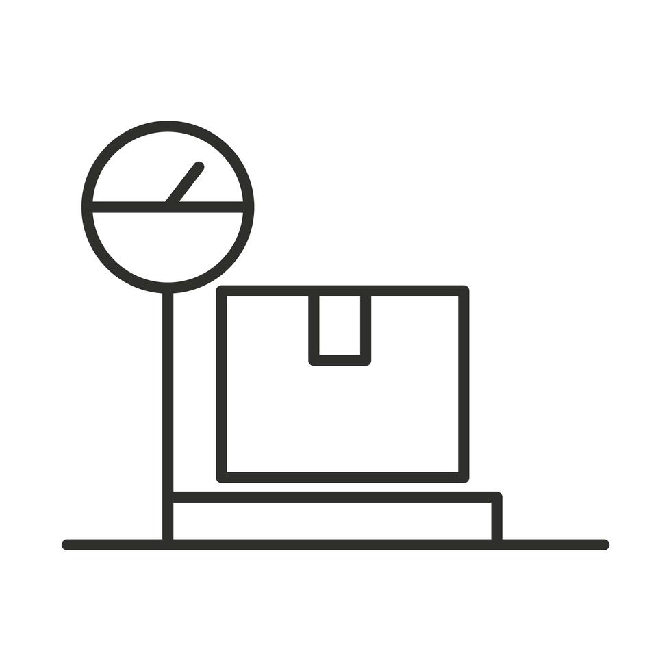 Versandkarton im Scale Weight Logistics Line Style vektor