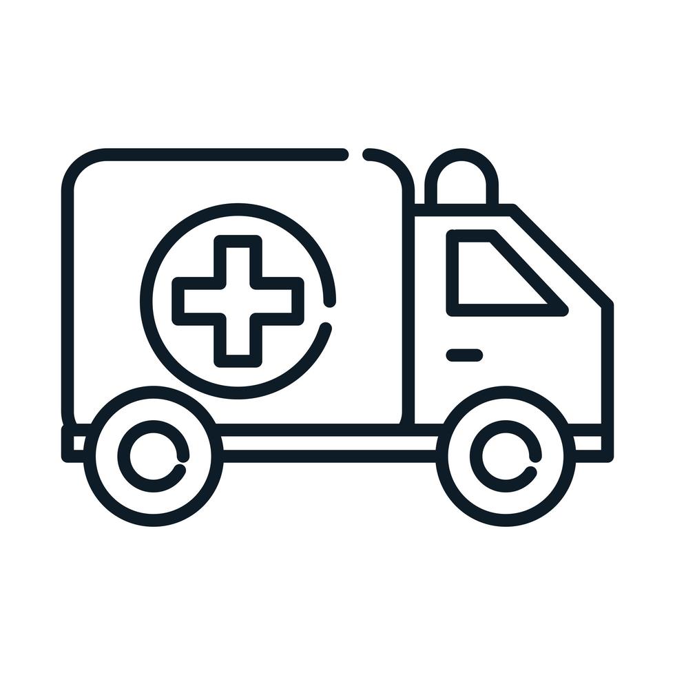 hälso medicinsk transport ambulans nödlinje ikon vektor