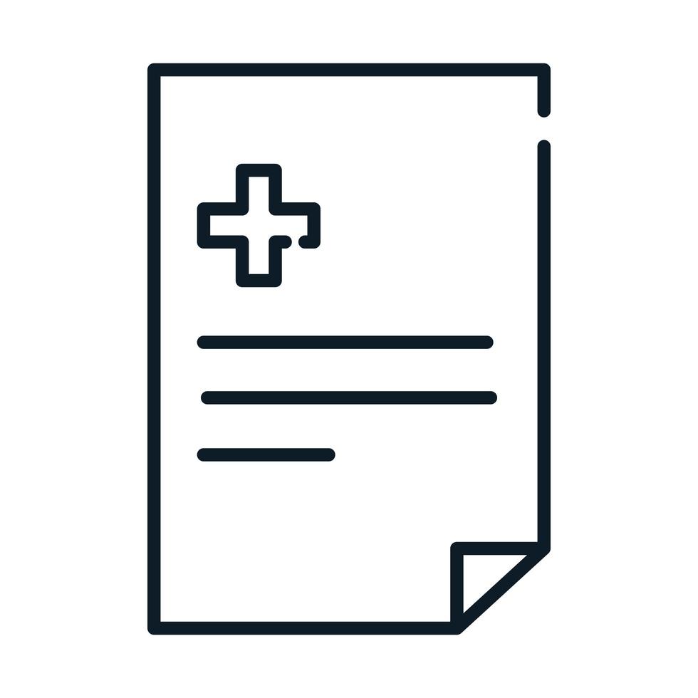 hälso medicinska dokument rapport linje ikon vektor