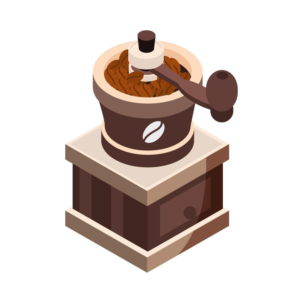 Kaffeeröstmaschine, die isometrisches Icon-Design braut vektor