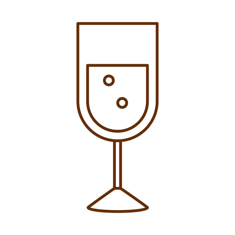 champagne kopp drink firande tecknad linje ikon vektor