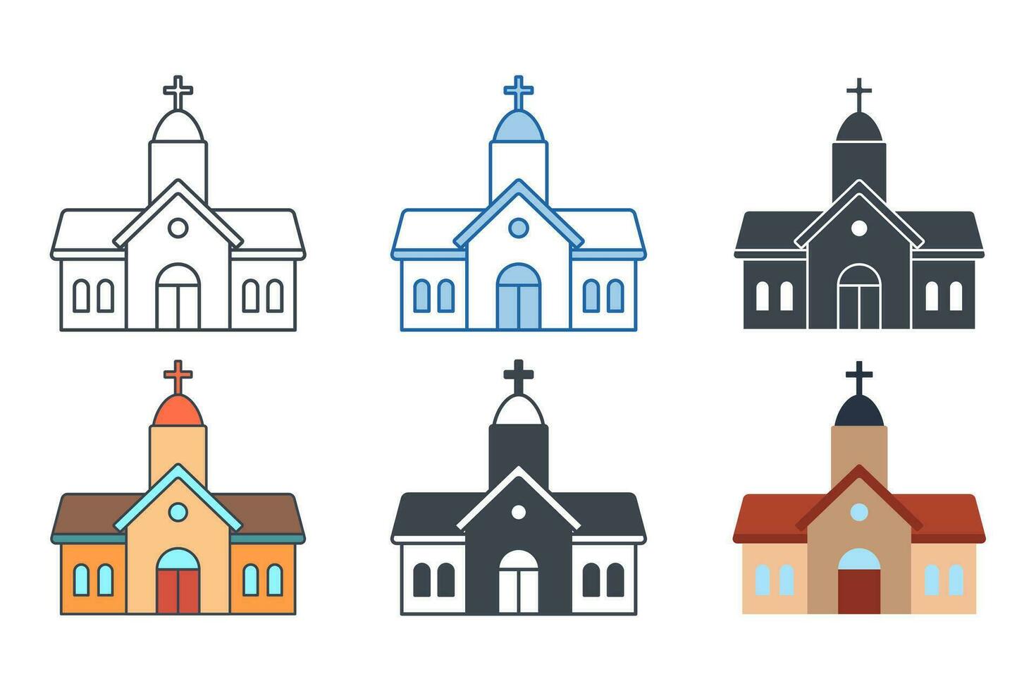 kyrka ikon symbol mall för grafisk och webb design samling logotyp vektor illustration