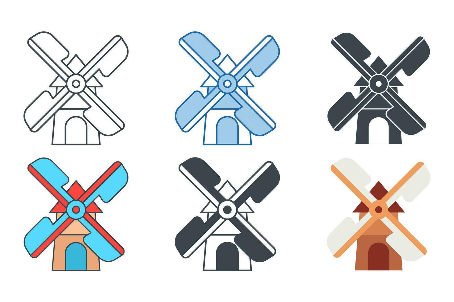 Windmühle Symbol Symbol Vorlage zum Grafik und Netz Design Sammlung Logo Vektor Illustration