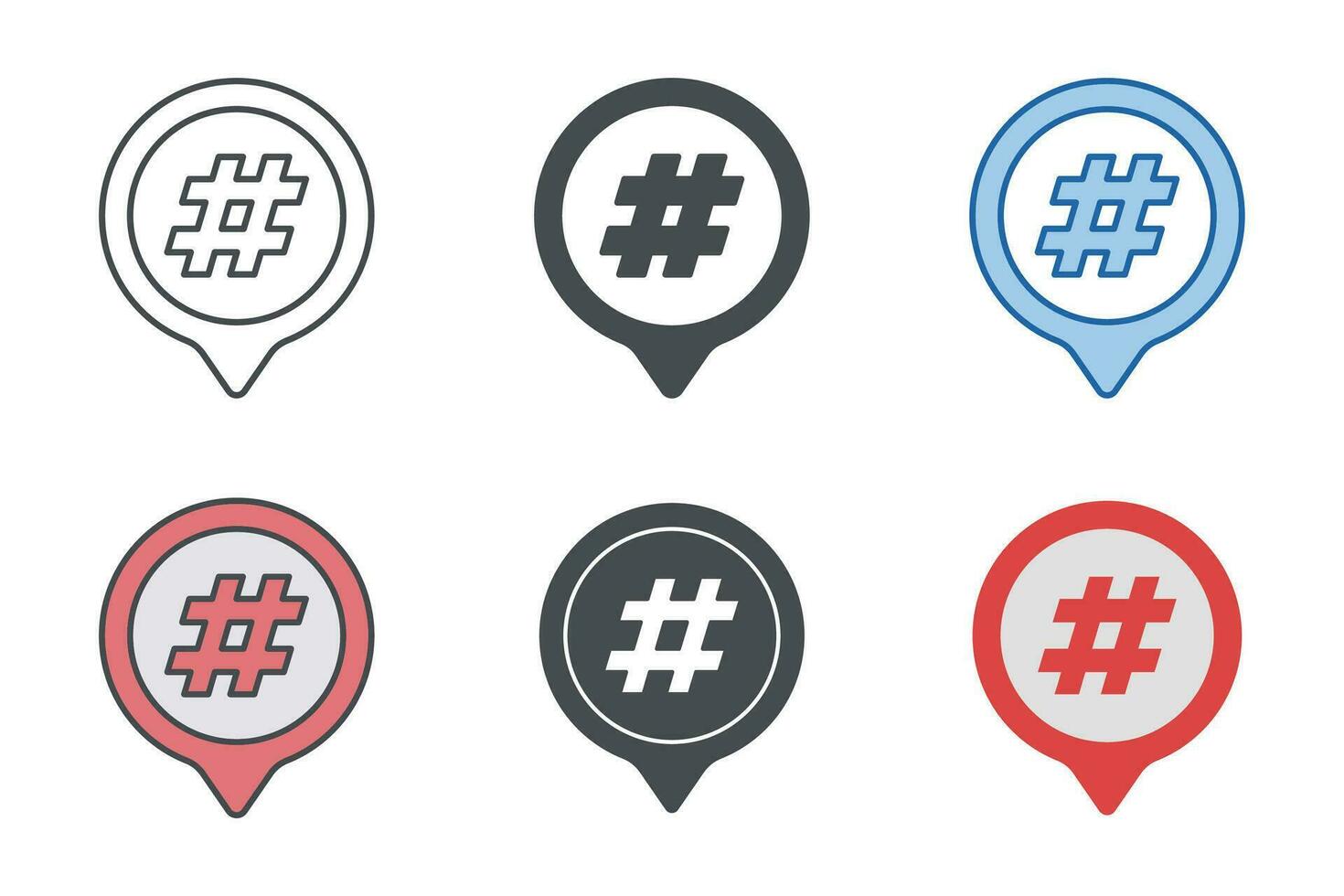 hashtag ikon symbol mall för grafisk och webb design samling logotyp vektor illustration