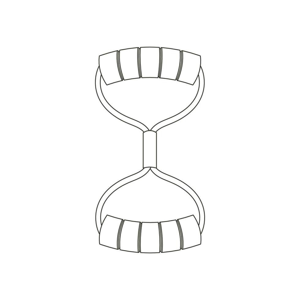 expander. olika sport Utrustning. kondition lager, Gym Tillbehör. träna grejer bunt. linje konst. vektor