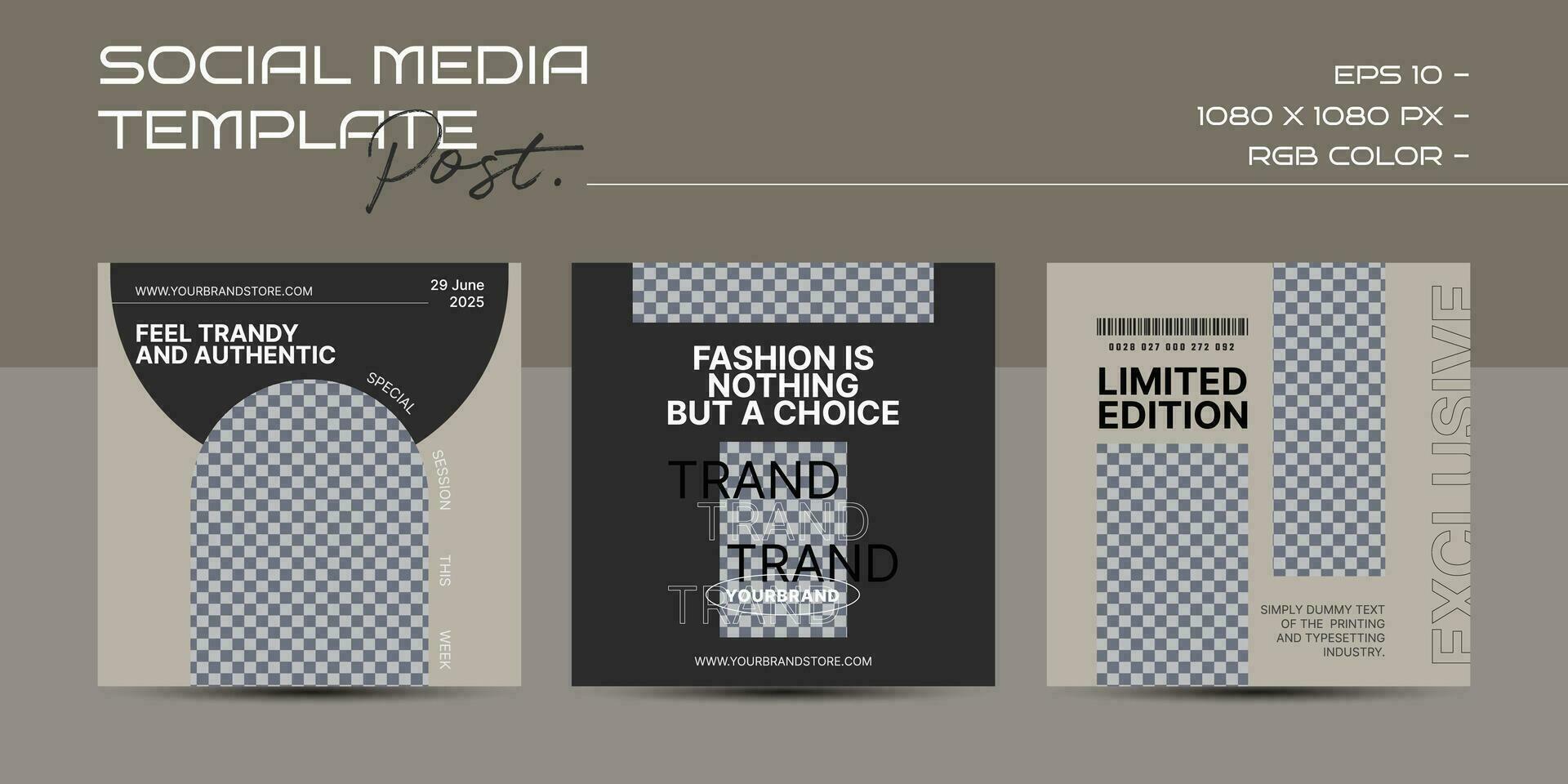 minimalistisk mode design för social media posta mall vektor