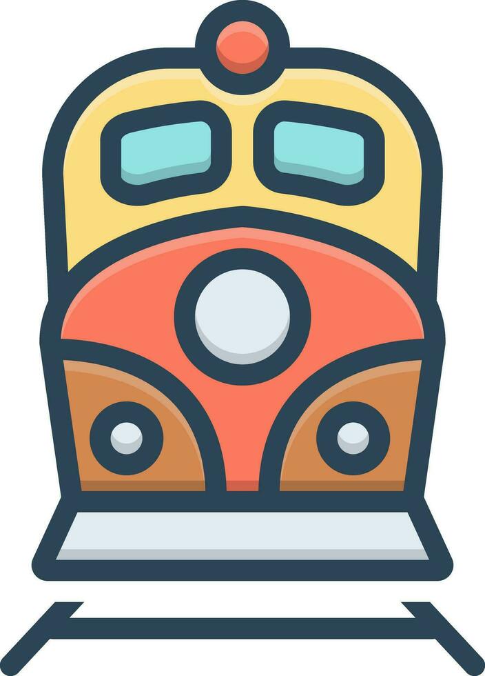 Färg ikon för järnväg vektor