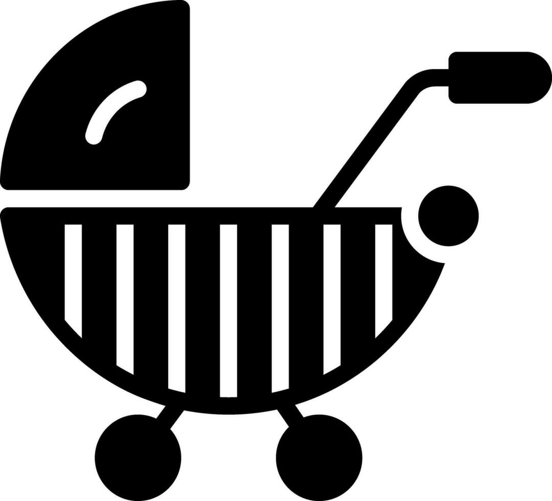 solide Symbol zum Kinderwagen vektor