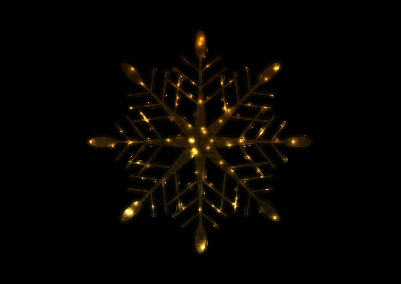 golden irisierend flackern Schneeflocke Weihnachten Hintergrund vektor
