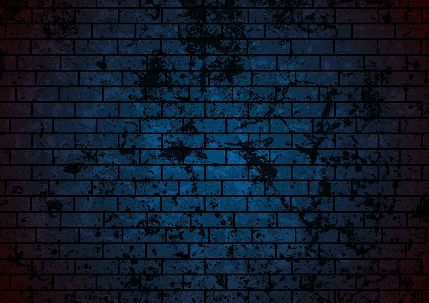 mörk blå grunge tegel vägg bakgrund vektor